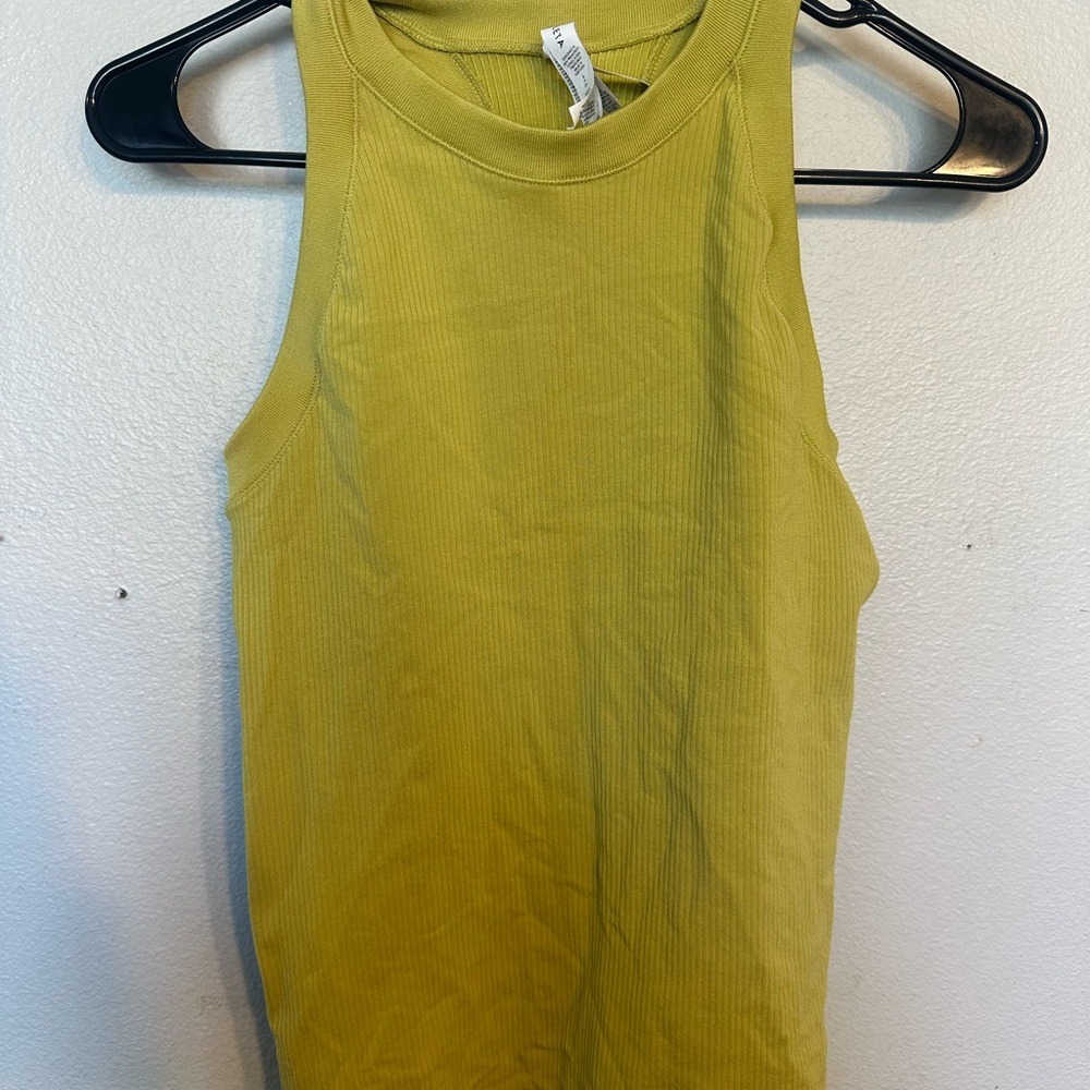 Athleta Lime Green Ribbed Tank Top